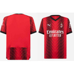 CUSTOM AC Milan Home Red And Black Authentic Jersey 2023-24 